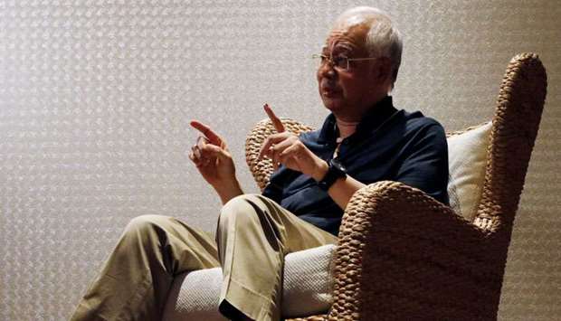 Najib Razak speaks to Reuters during an interview in Langkawi, Malaysia