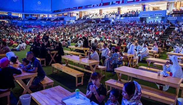 Thousands of people from various communities in Qatar gather at the Ali Bin Hamad Al Attiyah Arena to watch and cheer for their favourite teams.