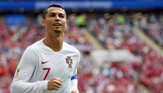 Portugal's forward Cristiano Ronaldo seen during their match against Morocco at the Luzhniki Stadium in Moscow on Wednesday.