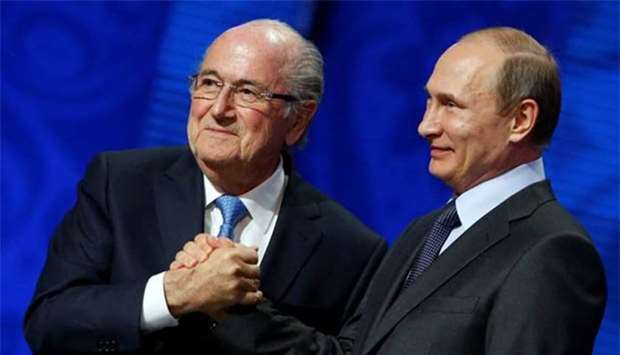 Sepp Blatter shakes hands with Russian President Vladimir Putin. File picture