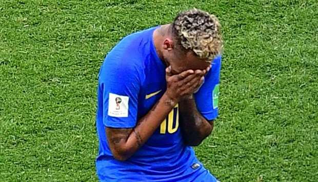 Neymar cries at the end of the Group E match between Brazil and Costa Rica.