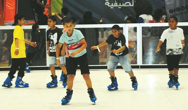 Children having fun at the synthetic ice rink. PICTURE: Nasar TK