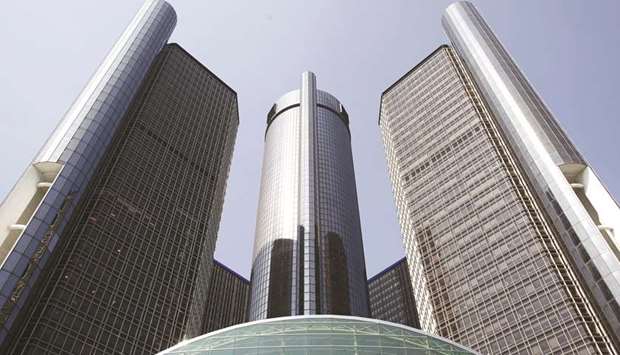 General Motors world headquarters building in Detroit, Michigan. Just as US President Donald Trump is threatening tariffs on imported autos, GM plans to resurrect the  Chevrolet Blazer, this time as a sleeker sport utility vehicle, made in Mexico.