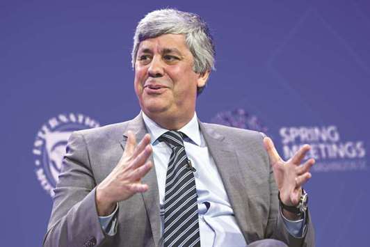 Mario Centeno, president of the Eurogroup, speaks at a panel discussion during the spring meetings of the IMF and World Bank in Washington (file). u201cWe have chosen to provide a credible safety net for the banks; we have set the right incentives for banks to continue deleveraging risks; we have decided to beef up the ESM to reinforce our lines of defence,u201d Centeno, told reporters on Friday.