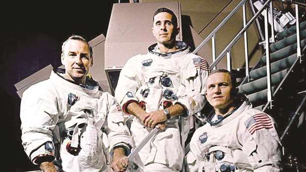 HEROES: The Apollo 8 crew includes command module pilot James Lovell Jr., left; lunar module pilot William Anders, centre, and mission commander Frank Borman.