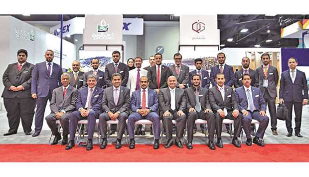 Al-Kaabi and Sheikh Khalid with senior executives at the 27th World Gas Conference (WGC 2018), which concludes in Washington, DC today.