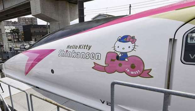 Hello Kitty bullet train in Japan