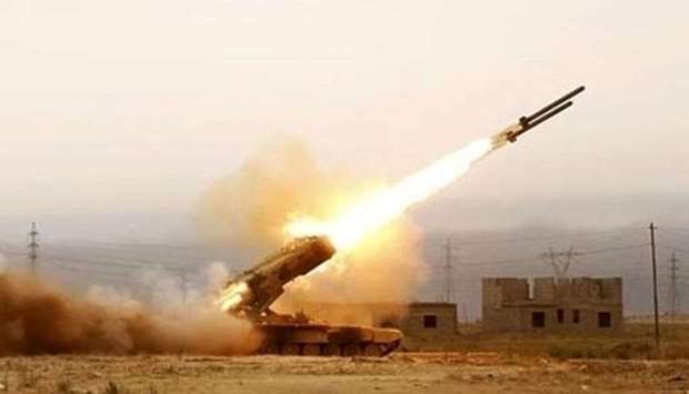 A Houthi missile being fired from Yemen
