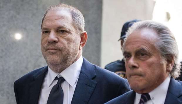Harvey Weinstein and attorney Benjamin Brafman arrive at State Supreme Court
