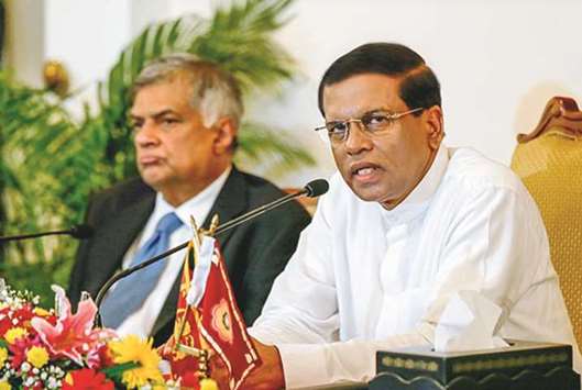President Maithripala Sirisena, right, and Prime Minister Ranil Wickremesinghe ... the gulf is widening.