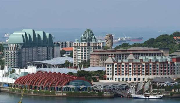 The view of Resorts World Sentosa island in Singapore