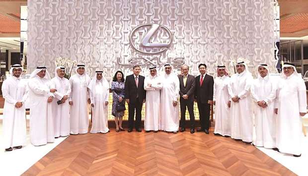 Officials and dignitaries after the opening of the new Lexus showroom.