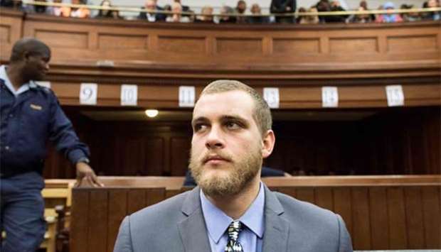 Henri Van Breda sits in the dock of the Western Cape High Court in Cape Town on Thursday.