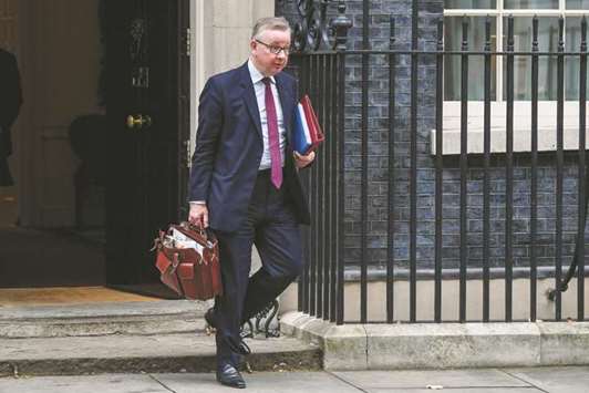 UK Environment Secretary Michael Gove leaves following a cabinet meeting at number 10 Downing Street in London. u201cLoose money policies, from the European Central Bank to the US Federal Reserve, have increased the prices of assets, from real estate to equities, strengthening the economic position of the already wealthy,u201d Gove said in his speech.