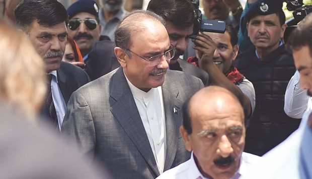 Zardari arriving for his bail appeal at Islamabad High Court yesterday.