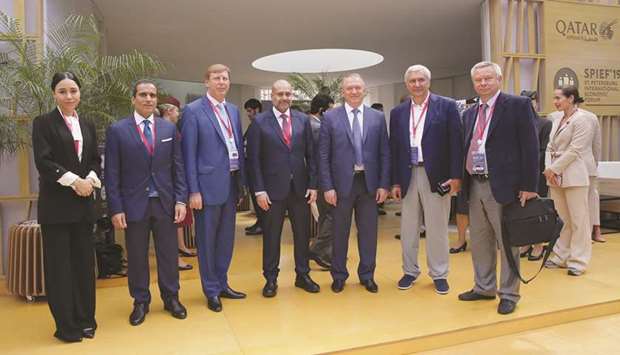 The QFC delegation with Russian representatives at the St Petersburg International Economic Forum (SPIEF) in Russia.