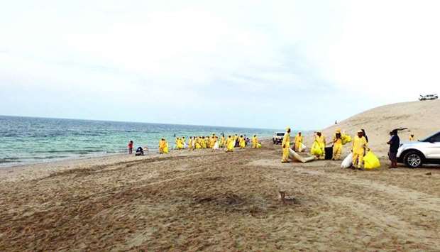 Cleaning works progress at Sealine beach