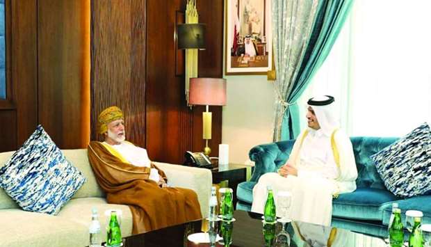 HE the Deputy Prime Minister and Minister of Foreign Affairs Sheikh Mohamed bin Abdulrahman al-Thani met in Doha Tuesday with Oman's Minister Responsible for Foreign Affairs, Yusuf bin Alawi bin Abdullah. During the meeting, they reviewed bilateral relations and means of supporting and developing them, besides issues of joint interest.