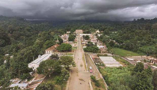 An aerial view of the Roca Agostinho Neto, an abandoned cocoa plantation of Sao Tome and Principe.