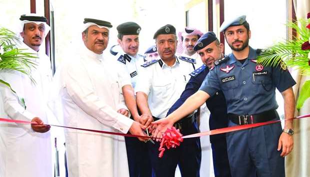 The General Directorate of Traffic director general Brigadier Mohamed bin Saad al-Kharji and UDC president and CEO Ibrahim Jassim al-Othman and other officials at the opening of the control and operations centre at The Pearl-Qatar. PICTURES: Noushad Thekkayil.