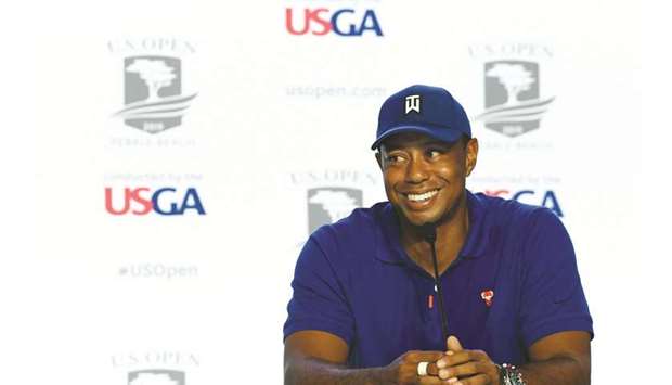 Tiger Woods of the United States speaks at a press conference prior to the US Open in Pebble Beach, California. (AFP)