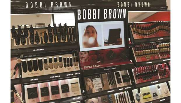 A display of lipstick and products from US cosmetics brand Bobbi Brown is seen at a shop in Beijing. China yesterday increased tariffs on billions worth of US goods as it prepares to unveil a blacklist of u201cunreliableu201d foreign companies that analysts say aims to punish US and foreign firms cutting off supplies to telecoms giant Huawei.