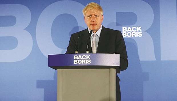 Conservative Party leadership candidate Boris Johnson speaks at the launch of his campaign in London, yesterday.