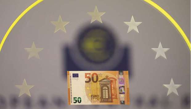 A specimen of the 50 euro banknote is pictured at the ECB headquarters in Frankfurt (file). The single currency accounted for almost 21% of global foreign-exchange reserves in 2018, up more than a percentage point from previously, the ECB said in its annual report on the international role of the euro.
