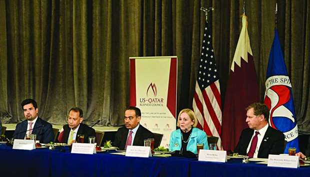 HE al-Kuwari (centre) at a roundtable organised by the US Chamber of Commerce and the US-Qatar Business Council on the sidelines of the u2018SelectUSA 2019 Investment Summitu2019 held in Washington recently.