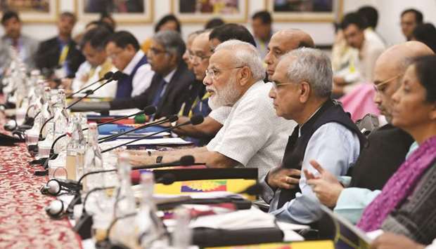 Prime Minister Narendra Modi chairs the fifth meeting of the Governing Council of Niti Aayog in New Delhi yesterday.