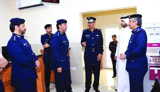 HE the Director of Public Security Staff Major General Saad bin Jassim al-Khulaifi with other officials.