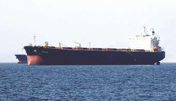 An oil tanker is pictured off the Iranian port city of Bandar Abbas (file).
