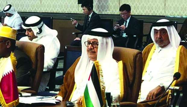 The Qatar delegation at the session.