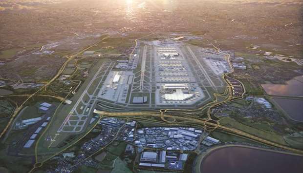 A computer generated image released by Heathrow airport yesterday shows what the airport will look like in 2050 following the completion of a third runway and new terminals.
