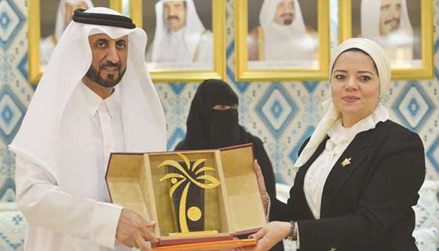 A memento is being presented.