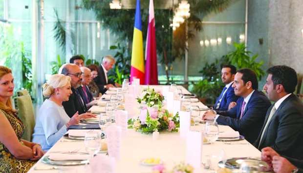 Romanian Prime Minister Viorica Dancila on Wednesday hosted a dinner in honour of HE the Deputy Prime Minister and Minister of Foreign Affairs Sheikh Mohamed bin Abdulrahman al-Thani, who began a two-day official visit to Romania. The banquet was attended by a number of ministers and senior officials of Romania.