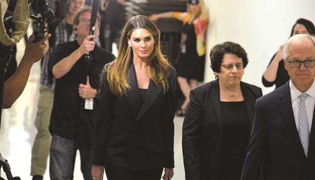 Former White House communications director Hope Hicks arrives for a closed door interview before the House Judiciary Committee in Washington, DC.