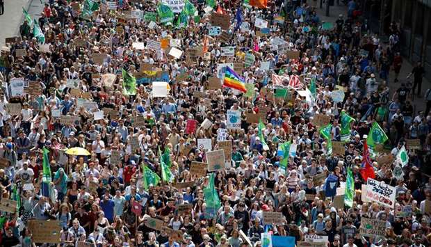 Young activists take part in the u2018Fridays for Futureu2019 demonstration in Aachen.