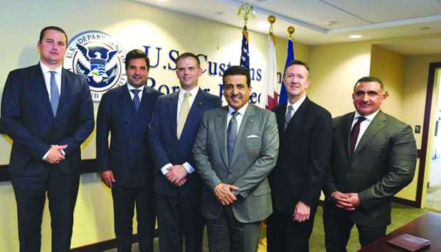 HE the Attorney General Dr Ali bin Fetais al-Marri with US officials during his visit to the country.