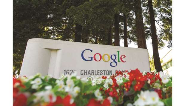 The Google signage is displayed in front of the companyu2019s headquarters in Mountain View, California. The Justice Department move against Google comes after the DoJ reached an agreement with the Federal Trade Commission that scrutiny of the companyu2019s conduct would fall to the departmentu2019s antitrust division, according to sources.