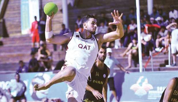 Action from the Qatar vs Iran match in Weihai, China, yesterday.