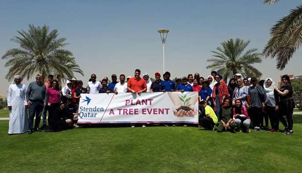 CSR CAMPAIGN: As part of its Corporate Social Responsibility activities, Stenden Qatar University (SQU) of Applied Sciences along with the Alumni Association at the university organised tree planting.