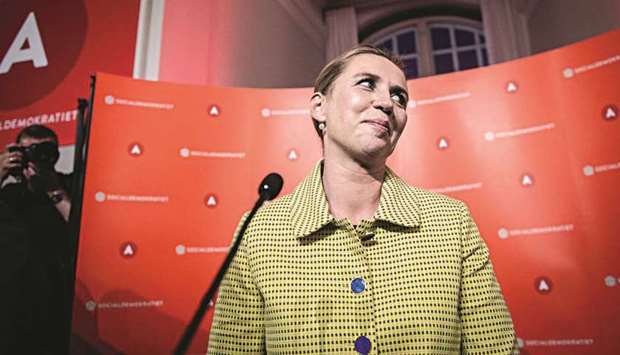 Opposition leader Mette Frederiksen of The Danish Social Democrats after the election results at Christiansborg Castle in Copenhagen, on June 5.