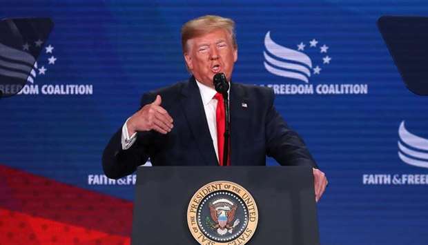President Donald Trump speaks at the Faith & Freedom Coalition 2019 Road To Majority Policy Conference at the Marriott Wardman Park Hotel