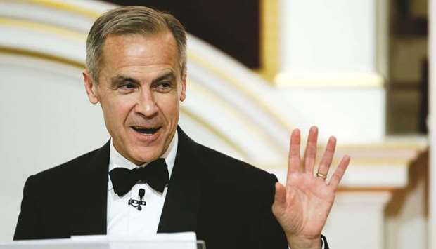 BoE governor Mark Carney speaks during the annual Bankers and Merchants Dinner at The Mansion House in London on June 20.