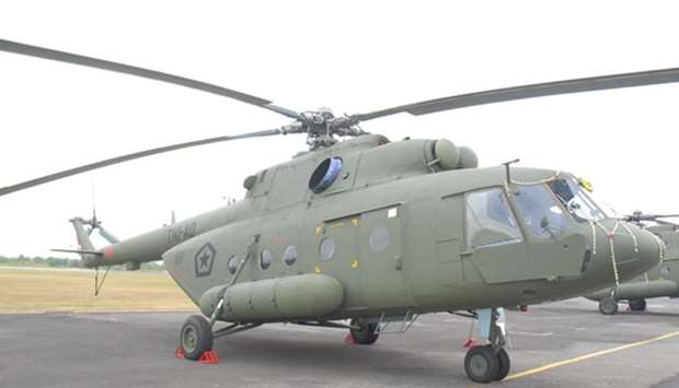 A Russian-made Mil Mi-17 Indonesian military helicopter