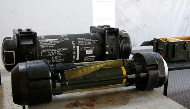 American Javelin anti-tank missiles, which were confiscated from Haftar forces in Gharyan, in Tripoli, Libya