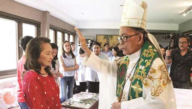 Gloria Arroyo ended her political career with a mass at her home in La Vista, Quezon City.