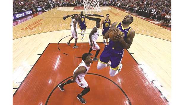 Andre Iguodala of the Golden State Warriors goes to the basket against the Toronto Raptors during game two of the 2019 NBA Finals at Scotiabank Arena in Toronto. (Getty Images/AFP)