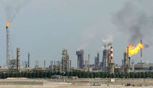 An oil refinery on the outskirts of Doha